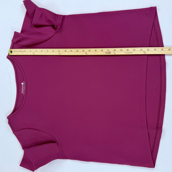 Beta Brand Women’s Boxy Short Sleeve High Low Top XL Burgundy Ponte Knit - Picture 9 of 10